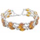 Bracelet en Ambre cognac et Argent 925/1000