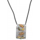 Collier en argent 925/1000 et ambre multicolore