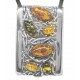 Collier en argent 925/1000 et ambre multicolore