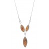 Collier perle d'Ambre et Argent Infinity