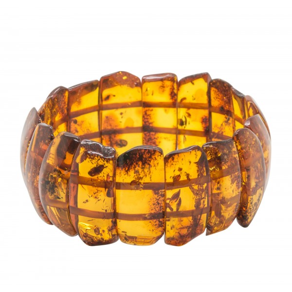 Bracelet d'ambre naturel couleur cognac