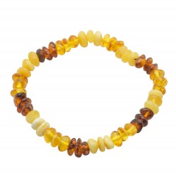 Bracelet adulte perle d'ambre multicolore