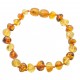 Bracelet adulte perle d'ambre multicolore