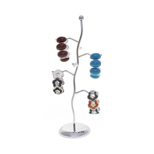 Tree jewelry holder for bracelets or necklaces, Chrome