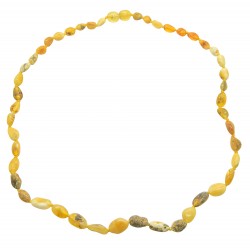 Collier adulte en ambre vert naturel