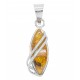 Pendentif en Ambre cognac et Argent 