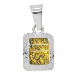 Pendentif en Ambre cognac et Argent 