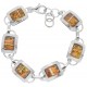 Bracelet Argent et ambre vert naturel