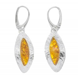 Artisana Orecchini A Perno In Ambra Baltica E Argento 925 - Confezione Regalo