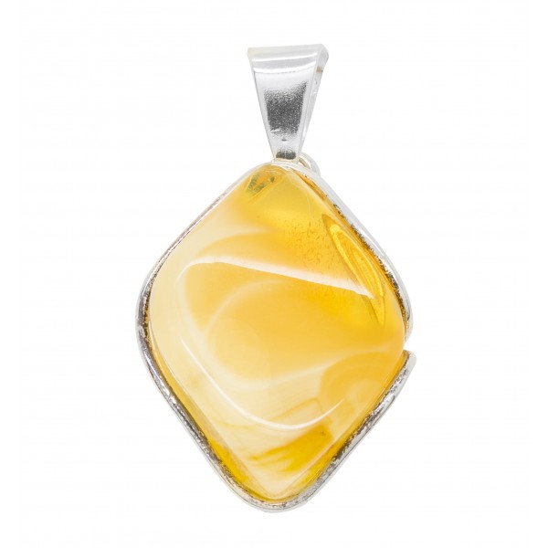 SilverAmber 1665 - Ciondolo da donna in argento 925 con ambra