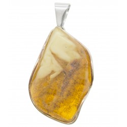 Pendentif ambre royal et argent