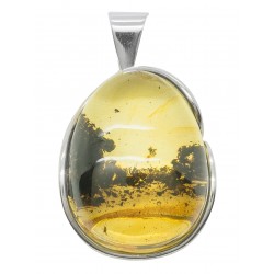 Pendentif ambre royal et argent