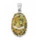 Pendentif ambre royal et argent