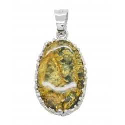 Pendentif ambre royal et argent