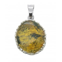 Pendentif ambre royal et argent