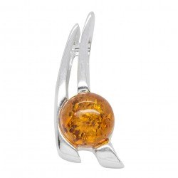 Pendentif Argent avec perle ambre cognac