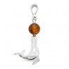 Pendentif en Ambre et argent 925/1000 en forme d'otarie