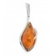 Pendentif en Ambre cognac et Argent 