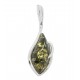 Pendentif en ambre vert et Argent