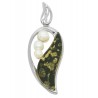 Pendentif en Argent qui mélange ambre et Perle naturelle
