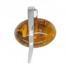 Pendentif Argent et ambre couleur cognac