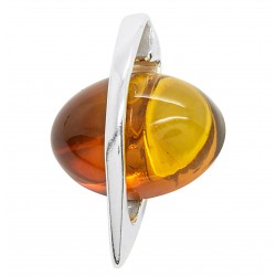 Silver and amber pendant color honey gradient cognac