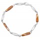 Bracelet en Ambre cognac et Argent 925/1000