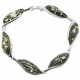 Bracelet ambre vert et argent 925/1000