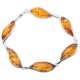Bracelet ambre vert et argent 925/1000