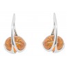 Boucle d'oreille Ambre naturel cognac et Argent 925/1000