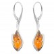 Pendentif en Ambre couleur Cognac et Argent 925/1000