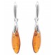 Boucle d'oreille en Ambre véritable et Argent 925/1000