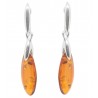 Boucle d'oreille en Ambre véritable et Argent 925/1000