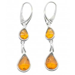 Silver 925/1000 earring and natural amber pearl