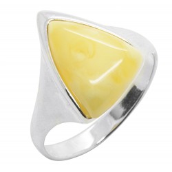 Ring in Amber Royal and Silver 925/1000 triangle shape