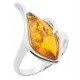 Bague Ambre cognac et Argent 925/1000