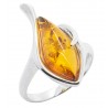 Bague Ambre cognac et Argent 925/1000