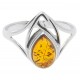 Bague en Ambre cognac et Argent 925/1000, style celtic