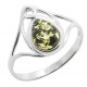 Bague en Ambre vert et Argent style celtic