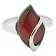 Bague en Ambre naturel couleur cerise et Argent 925/1000