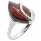 Bague en Ambre naturel couleur cerise et Argent 925/1000