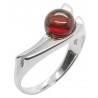 Bague en Ambre cerise et Argent 925/1000