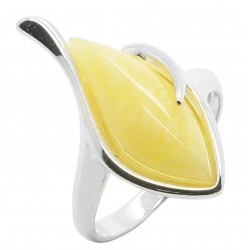 Bague en Ambre royal et Argent 925/1000