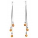 Boucle d'oreille Argent cheveux d'Ange et perle d'Ambre