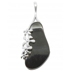 Pendentif en argent 925/1000 et ambre naturel couleur cerise