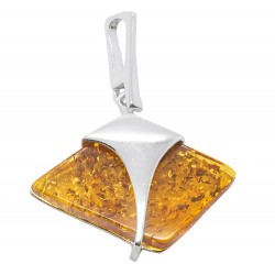Pendentif en argent 925/1000 et ambre miel style Egyptien