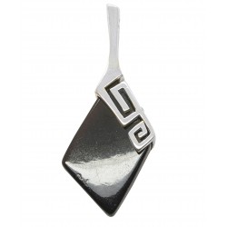 Pendentif en ambre cerise et argent style greco/romain