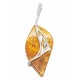 Pendentif en argent 925/1000 et ambre couleur miel