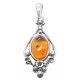 Pendentif ambre cognac et argent 925/1000