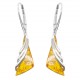 Boucle d'oreille argent et ambre miel 